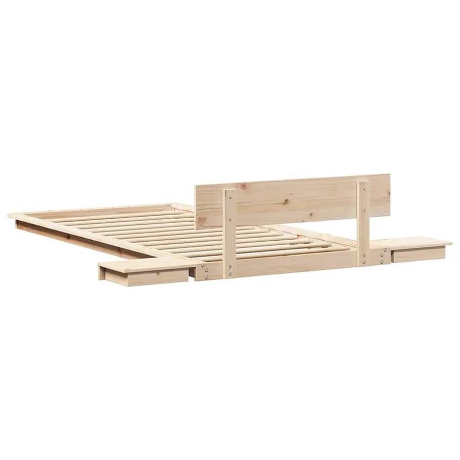 Cadre de lit Marron 100 x 200 cm bois - 7