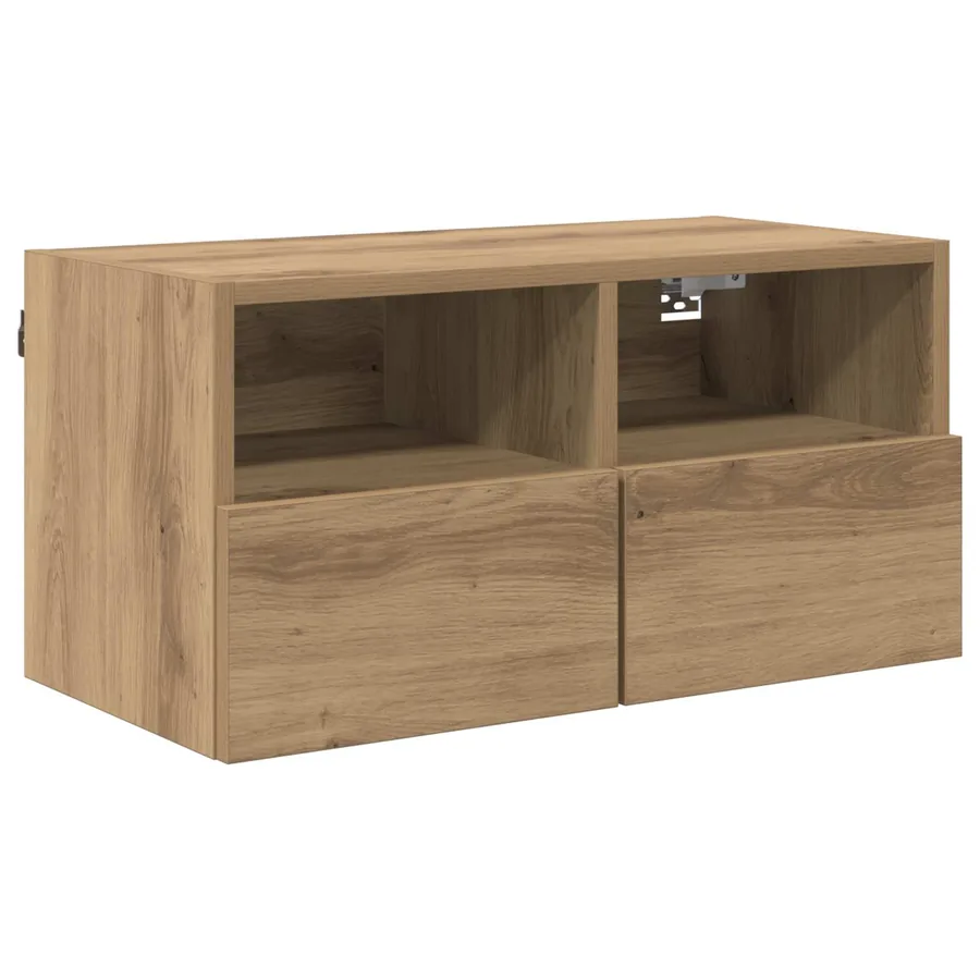 Meubles TV muraux 2 pcs Chêne artisanal Bois d'ingénierie - 5