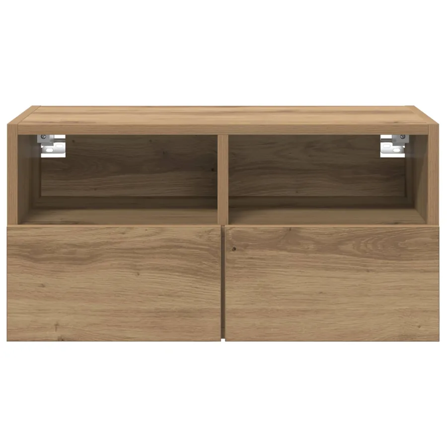 Meubles TV muraux 2 pcs Chêne artisanal Bois d'ingénierie - 7