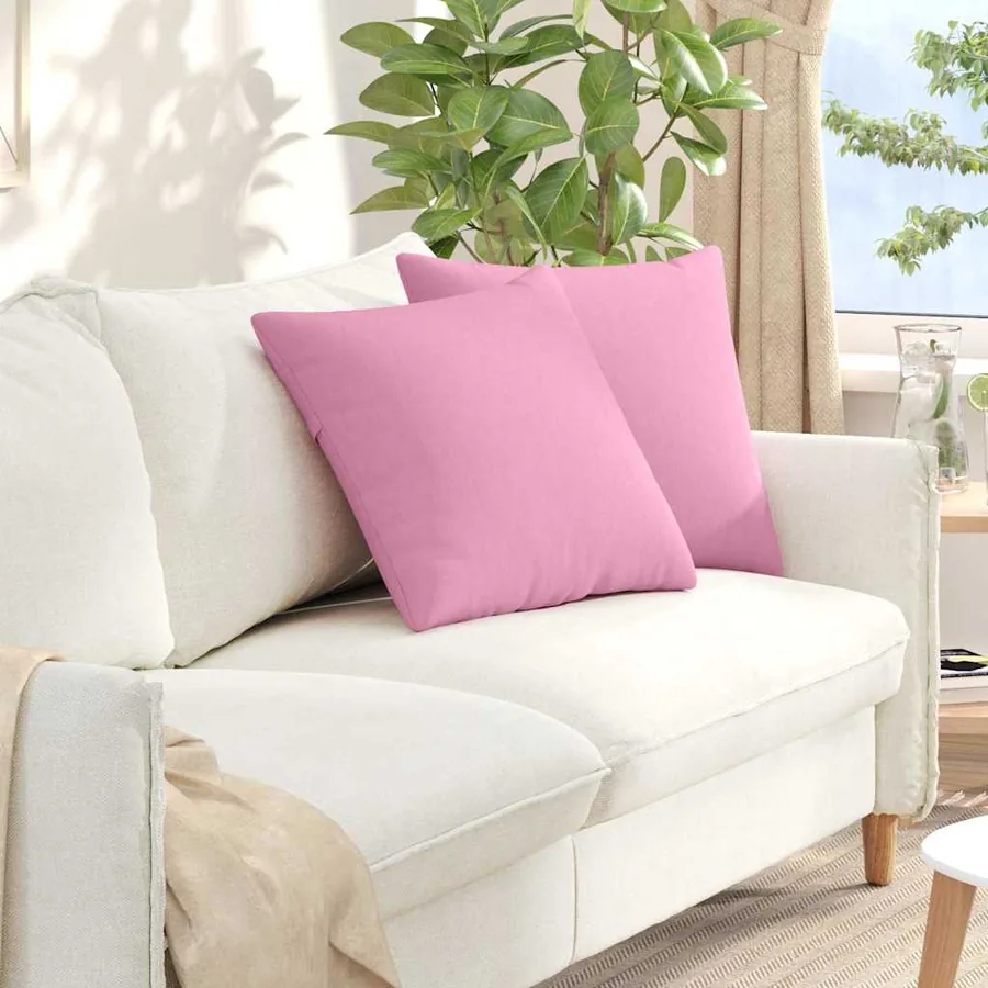 Coussins de canapé 2 pcs Rose 50 x 50 cm tissu