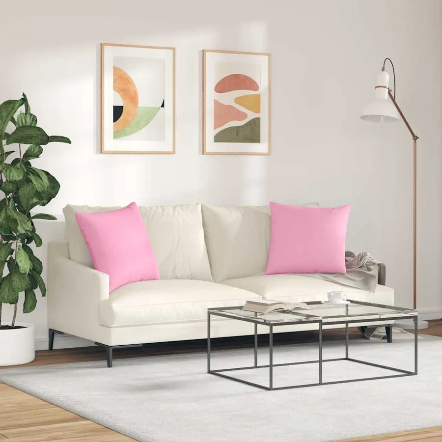 Coussins de canapé 2 pcs Rose 50 x 50 cm tissu - 4
