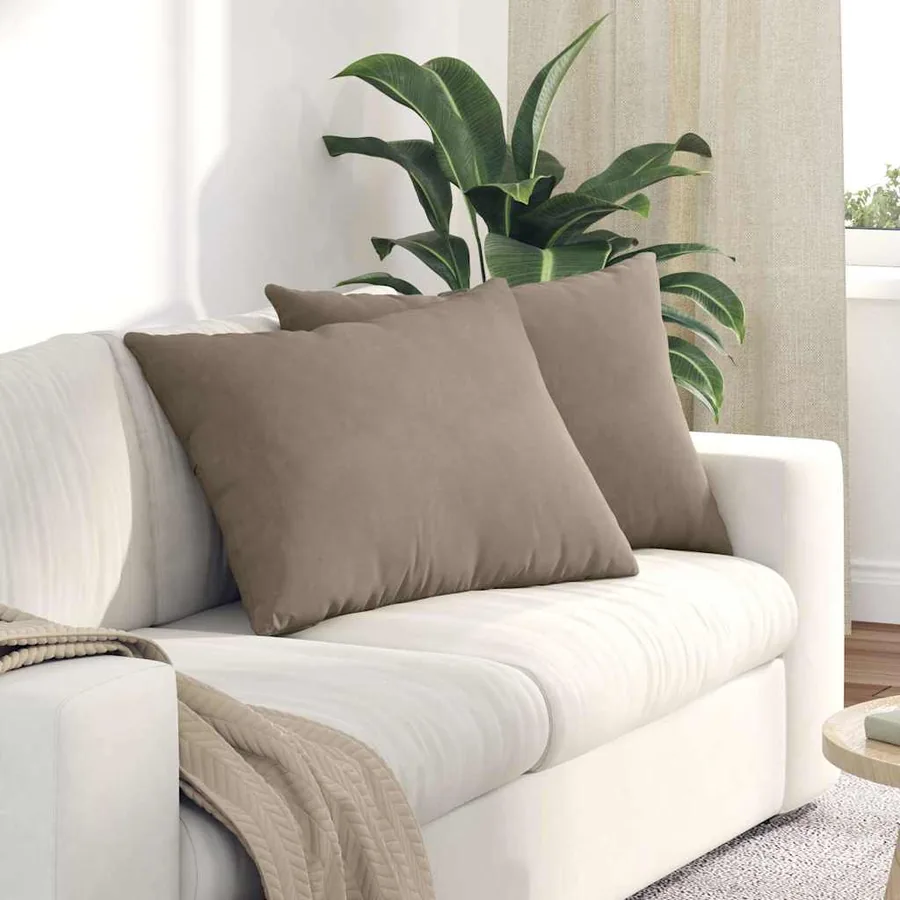 Coussins de canapé 2 pcs Taupe 70 x 50 cm tissu