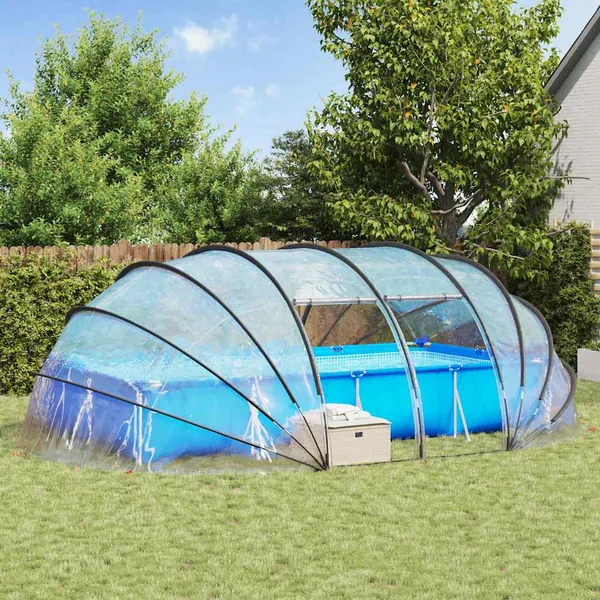 Dôme de tente de piscine Transparent 640 x 432 x 205 cm PVC