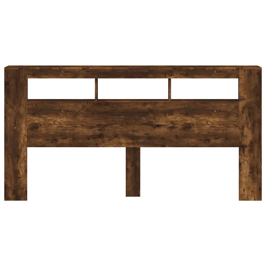 Tête de lit à LED chêne fumé 200x18,5x103,5cm bois d'ingénierie - 6