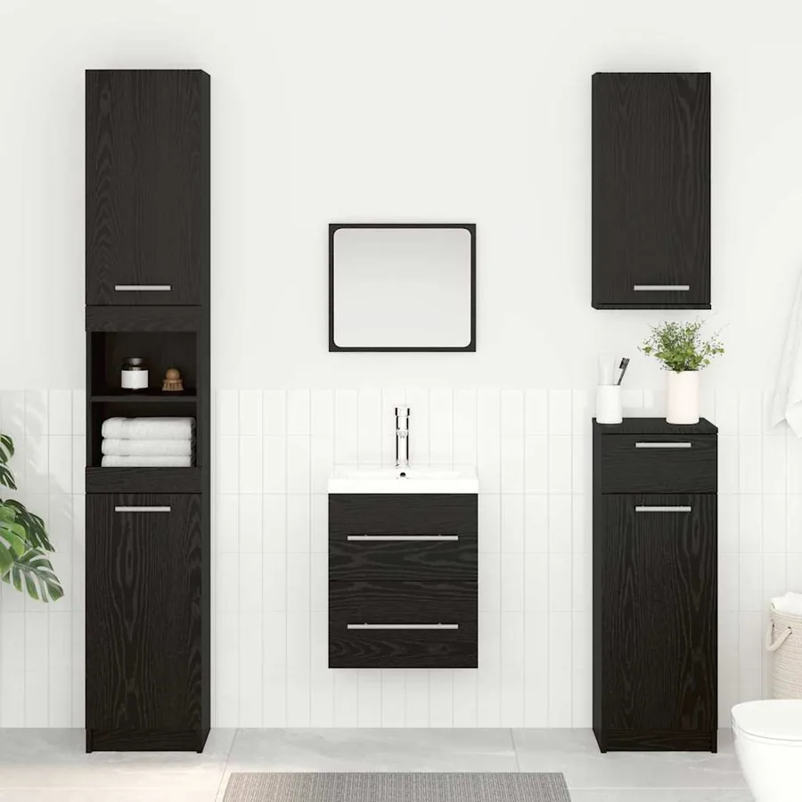 Armoire d'évier Chêne noir 38,5 x 41 x 48 cm Bois d'ingénierie
