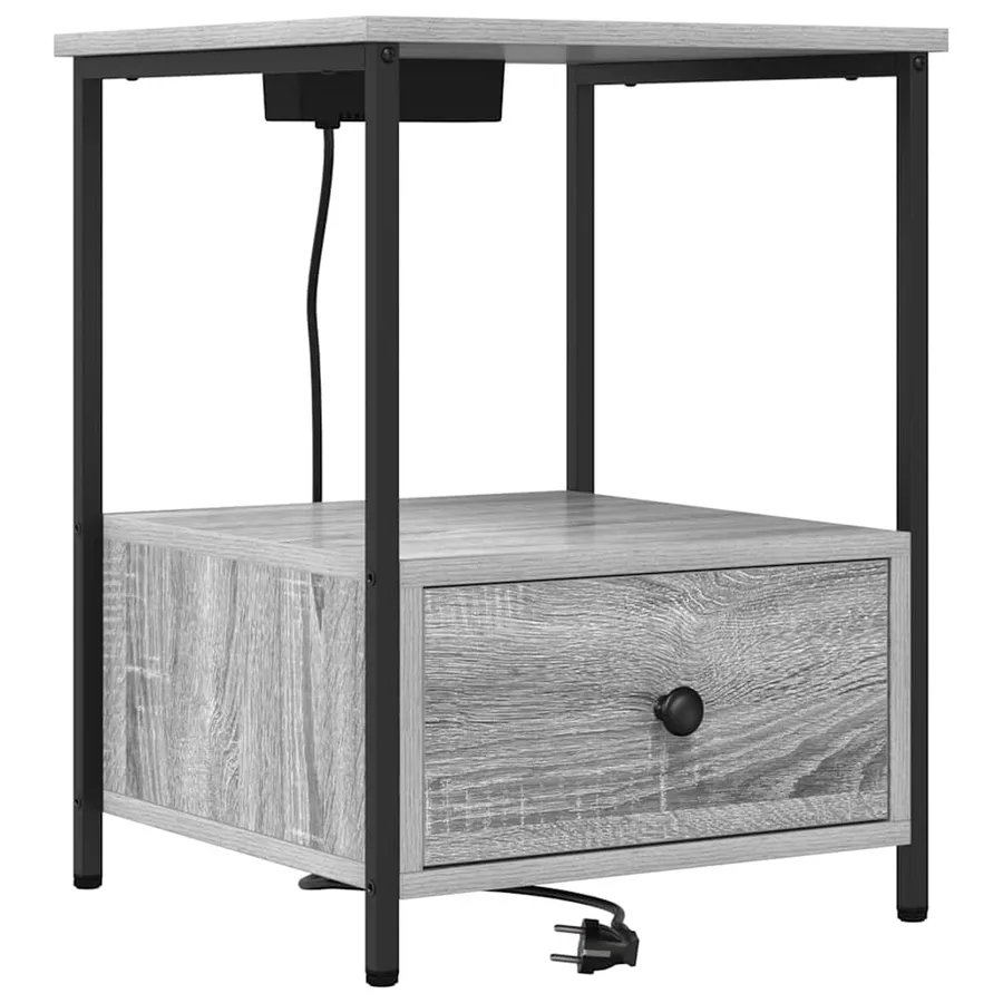 Cabinet de chevet Gris Sonoma 42 x 41 x 56 cm Bois d'ingénierie - 2