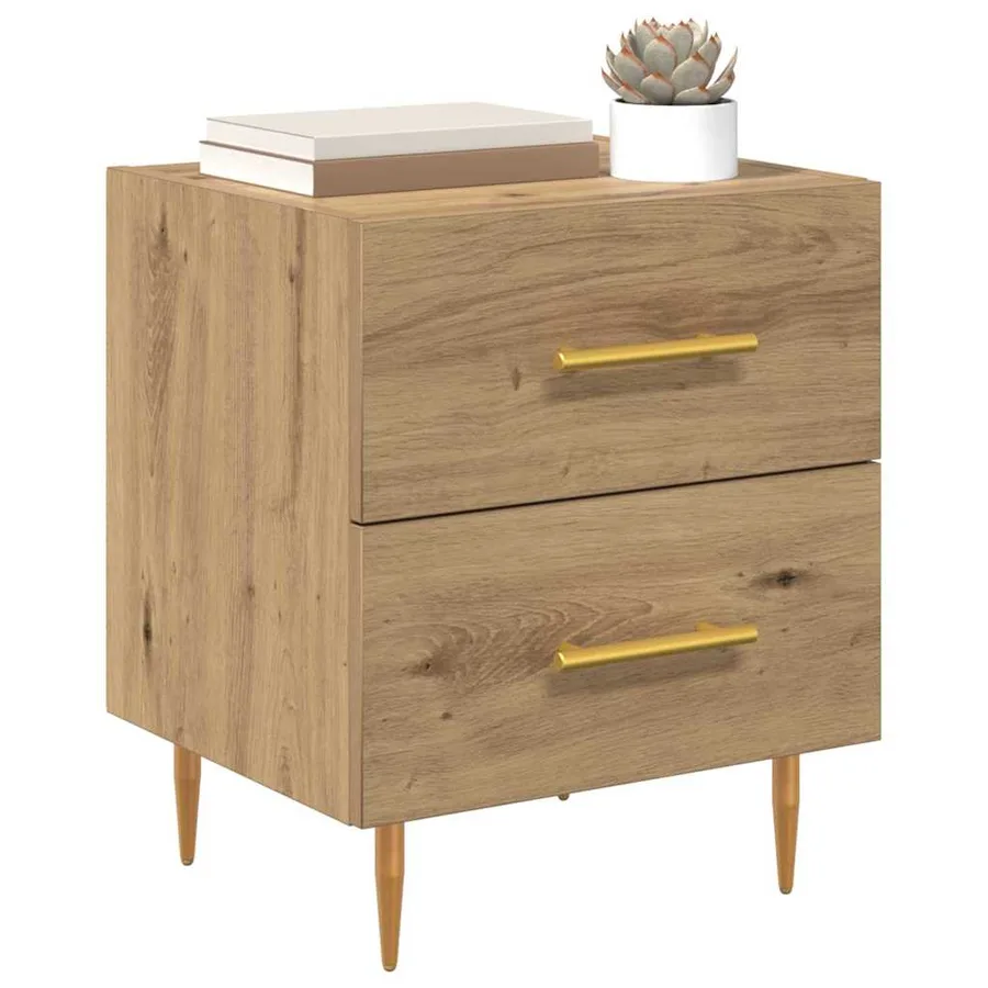 Cabinet de chevet 2 pc Chêne artisanal 40 x 35 x 47,5 cm - 3
