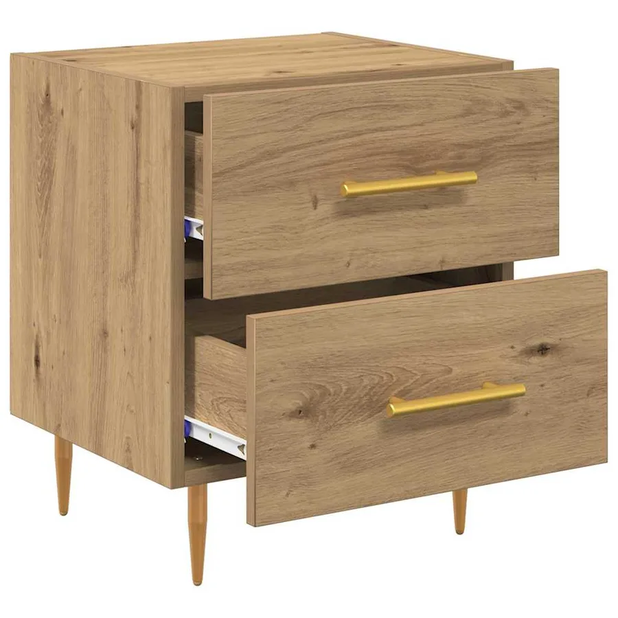 Cabinet de chevet 2 pc Chêne artisanal 40 x 35 x 47,5 cm - 5