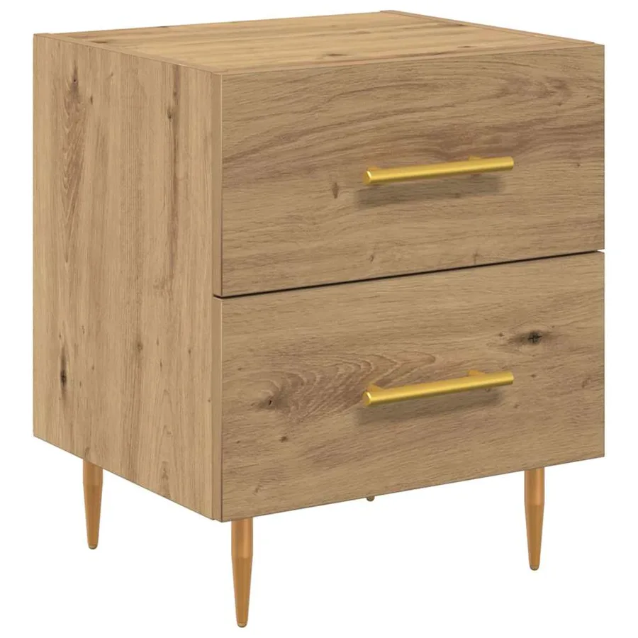 Cabinet de chevet 2 pc Chêne artisanal 40 x 35 x 47,5 cm - 6