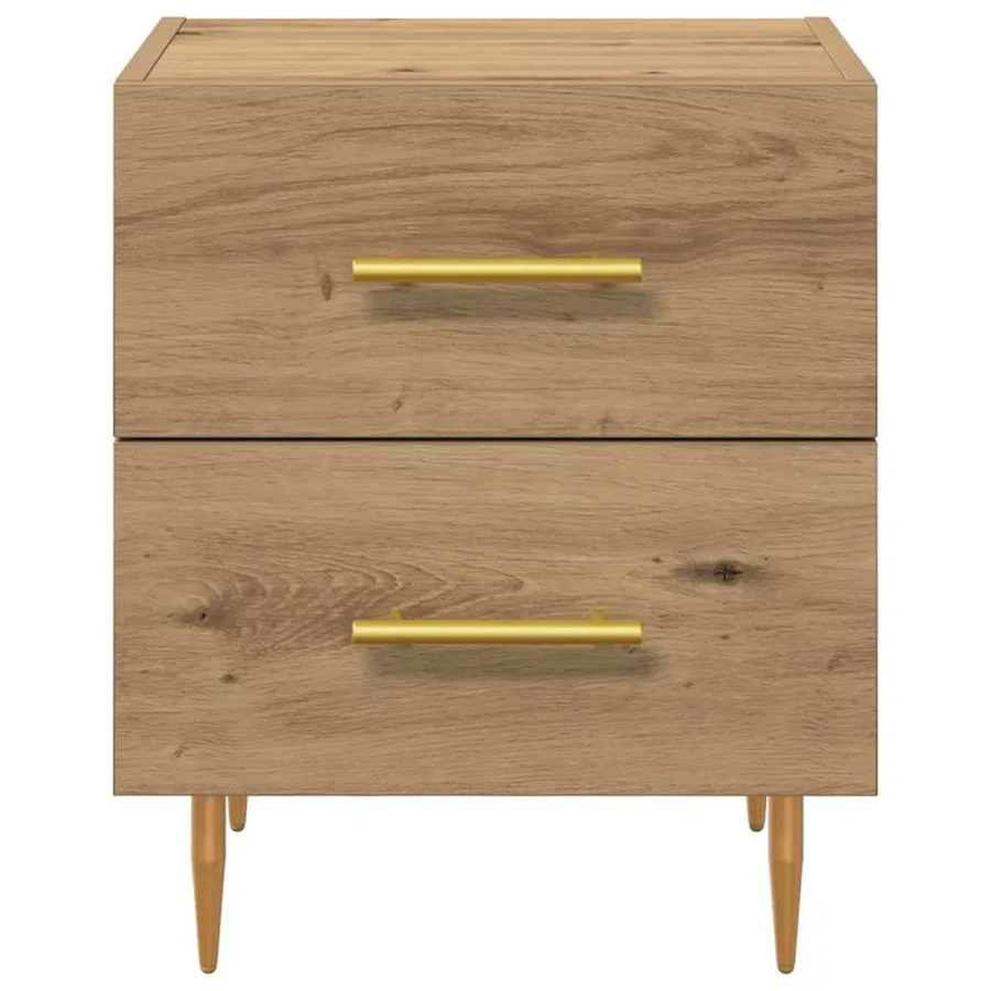 Cabinet de chevet 2 pc Chêne artisanal 40 x 35 x 47,5 cm - 7