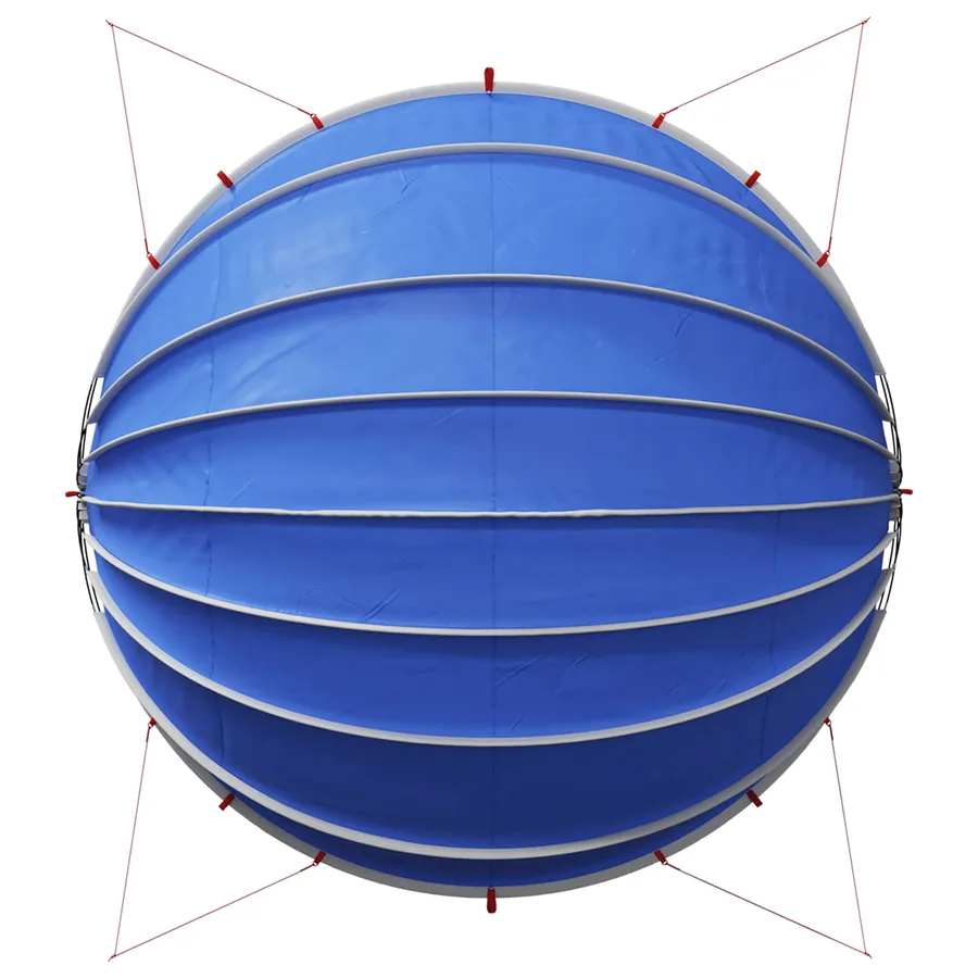 Dôme de piscine 592 x 590 x 275 cm Bleu azure - 11
