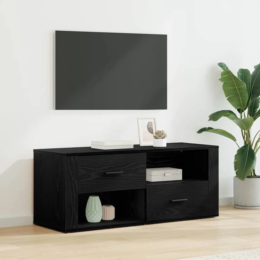 Meuble TV Chêne noir 100 x 35 x 40 cm Bois d'ingénierie