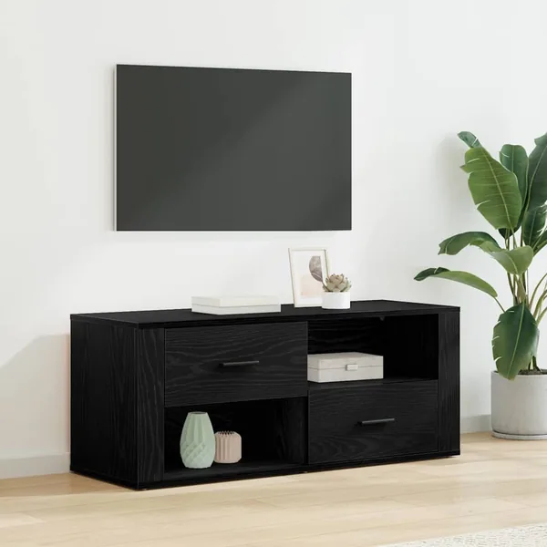 Meuble TV Chêne noir 100 x 35 x 40 cm Bois d'ingénierie