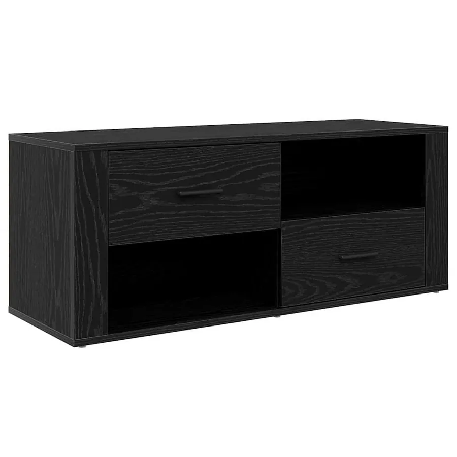 Meuble TV Chêne noir 100 x 35 x 40 cm Bois d'ingénierie - 2