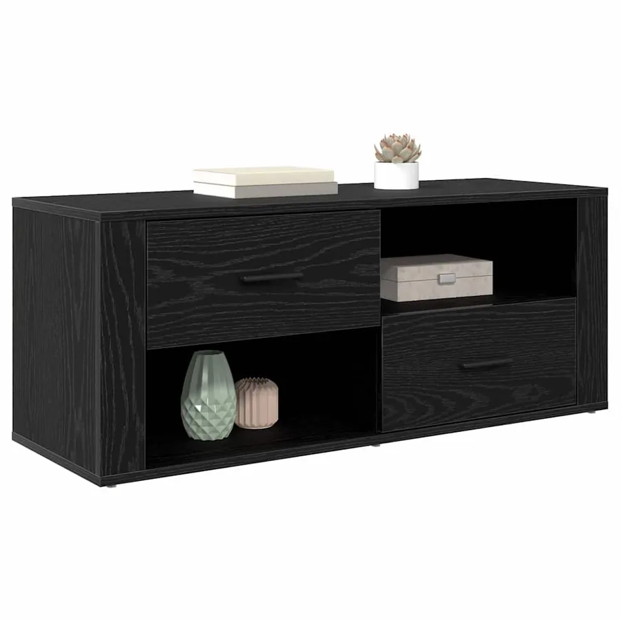Meuble TV Chêne noir 100 x 35 x 40 cm Bois d'ingénierie - 3