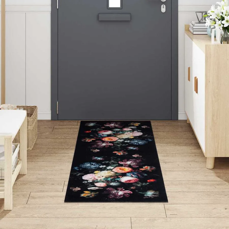 Tapis de Cuisine Noir 180 x 60 cm Velours - 3