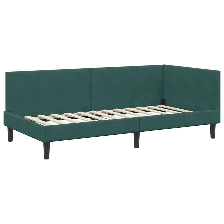 Cadre de lit d'angle avec matelas Autre 2 pcs Vert Velours - 6