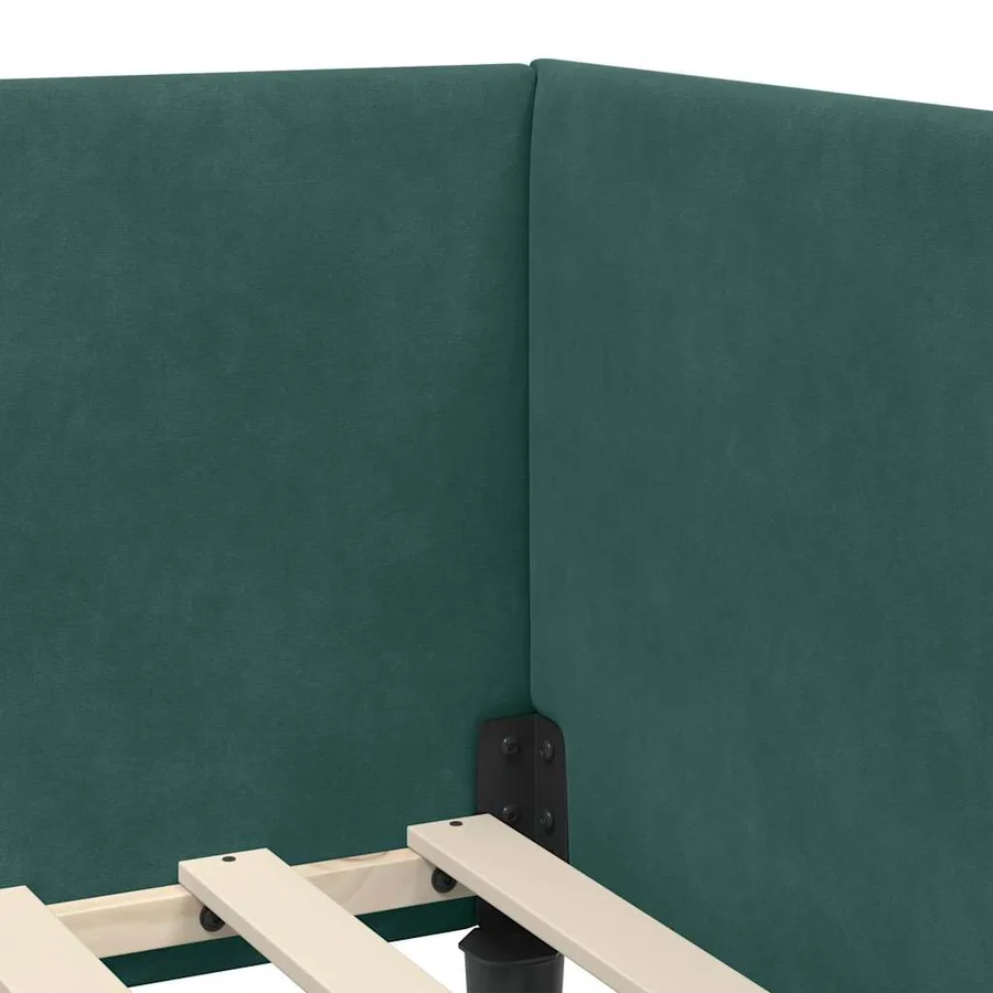 Cadre de lit d'angle avec matelas Autre 2 pcs Vert Velours - 8