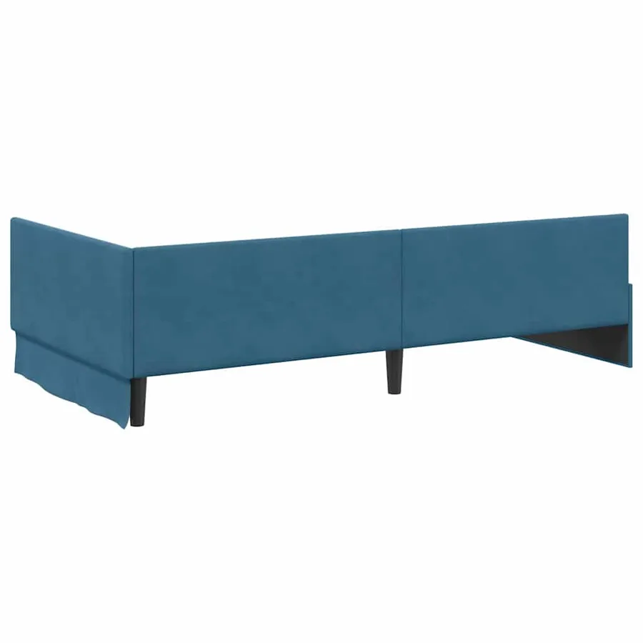 Cadre de lit d'angle Bleu 90 cm x 190 cm Velours - 7