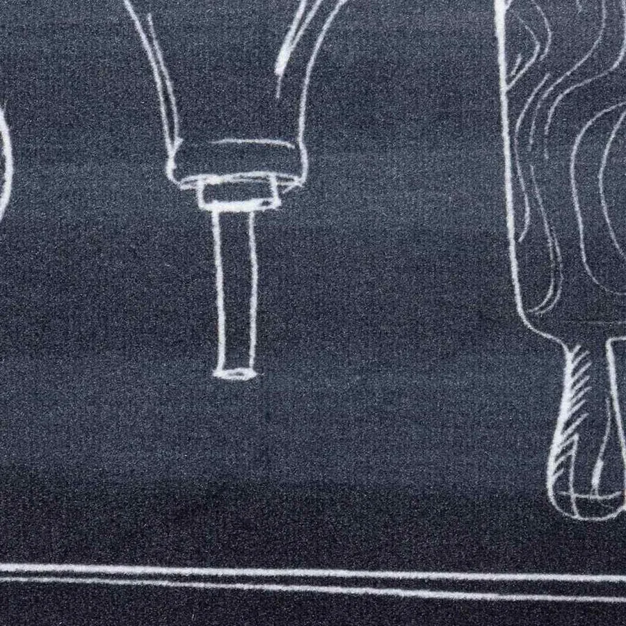 Tapis de Cuisine Noir 180 x 60 cm Velours - 6