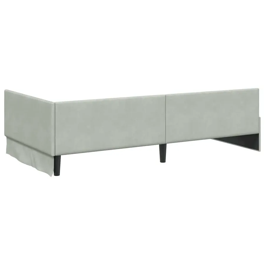 Cadre de lit d'angle avec matelas 2 pcs Gris clair Velours - 9