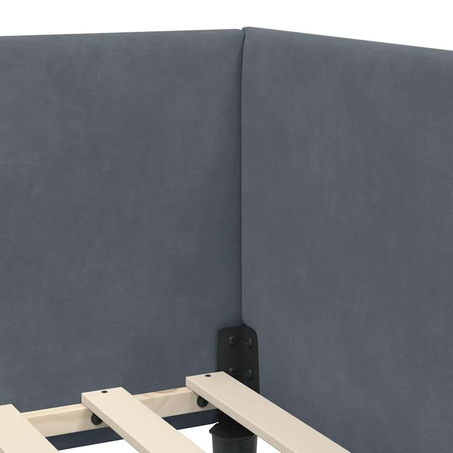 Cadre de lit d'angle avec matelas Autre 2 pcs Gris Velours - 10