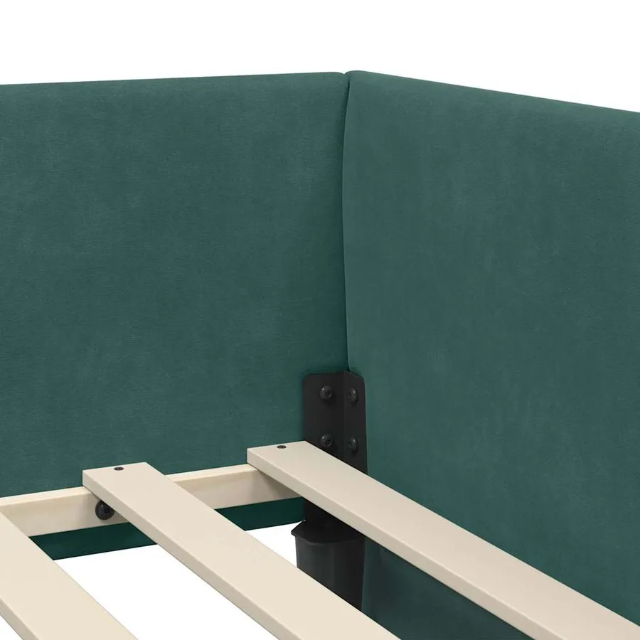 Cadre de lit d'angle avec matelas Autre 2 pcs Vert Velours - 10