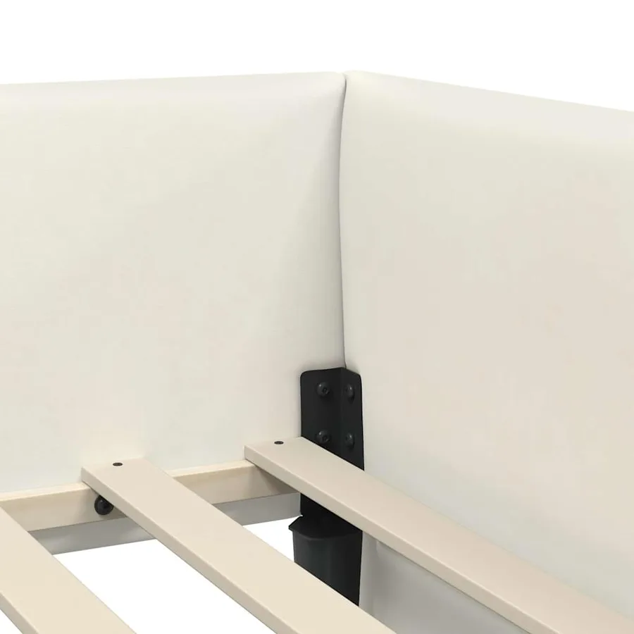 Cadre de lit d'angle avec matelas Autre 2 pcs Crème Velours - 8