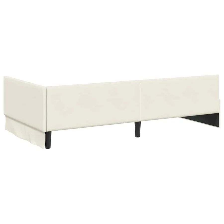 Cadre de lit d'angle avec matelas Autre 2 pcs Crème Velours - 9