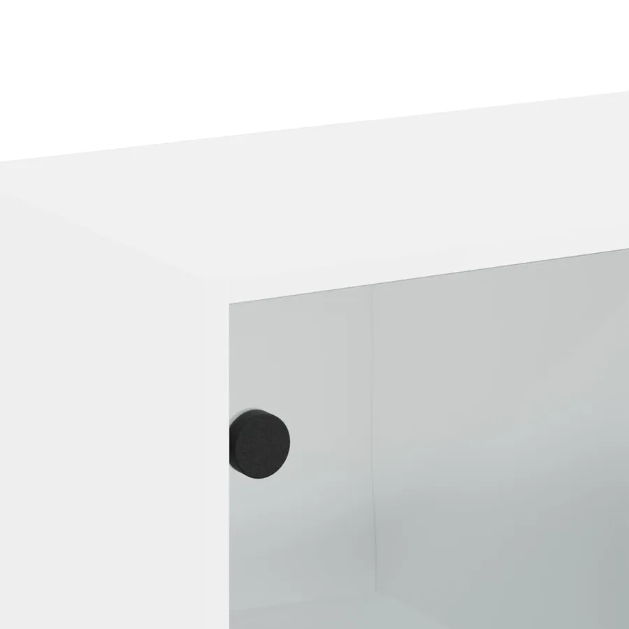 Armoire murale avec portes en verre blanc 68,5x37x35 cm - 9