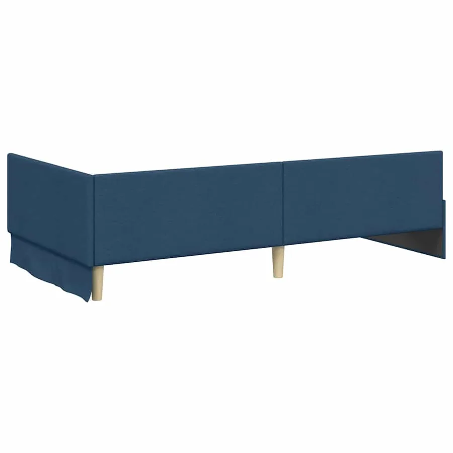 Cadre de lit d'angle Bleu 100 cm x 200 cm tissu - 7