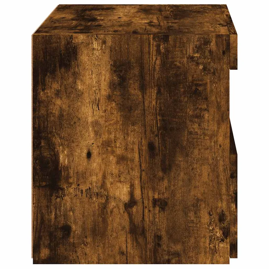 Tables de chevet avec lumières LED 2 pcs chêne fumé 50x40x45 cm - 10