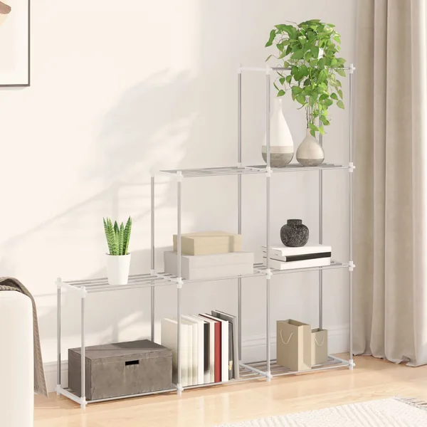 Étagère tubulaire Blanc 129 x 27 x 132 cm Aluminium