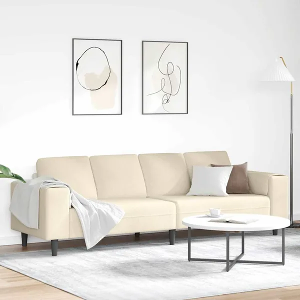 Canapé Crème 250 x 77 x 76 cm Tissu en velours côtelé