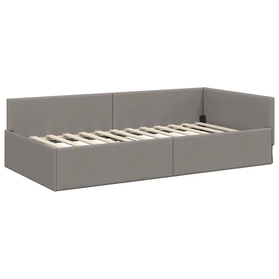 Cadre de lit d'angle Taupe 80 cm x 200 cm tissu - 4