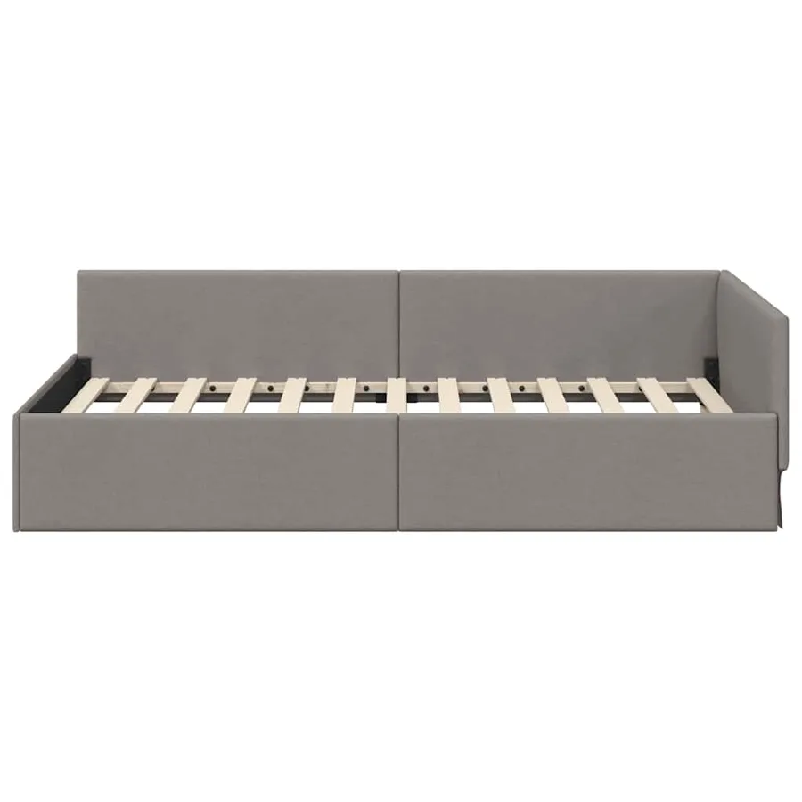 Cadre de lit d'angle Taupe 80 cm x 200 cm tissu - 5