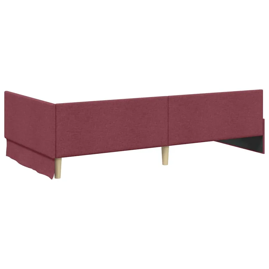 Cadre de lit d'angle Bordeaux 80 cm x 200 cm tissu - 7