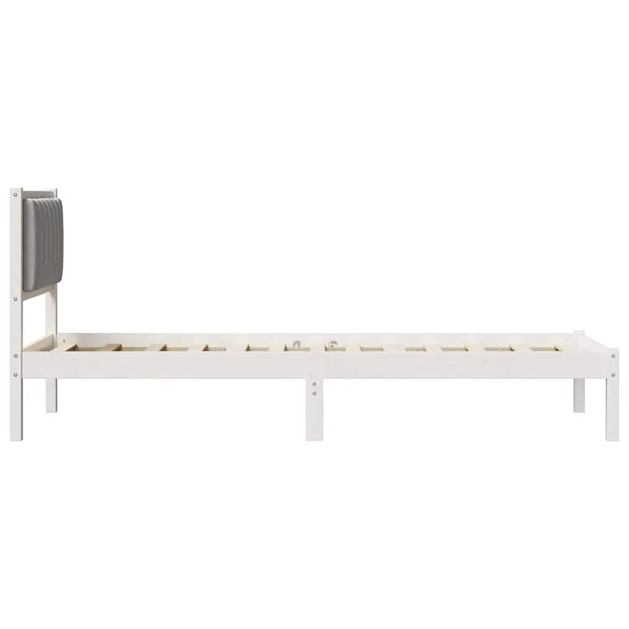 Cadre de lit avec tête de lit rembourrée Gris clair 75 x 190 cm - 6