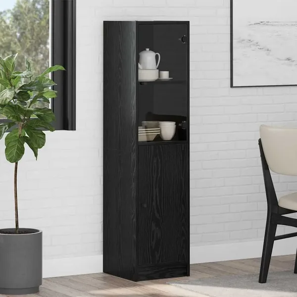Haut Armoire Chêne noir 35 x 37 x 142 cm Bois d'ingénierie