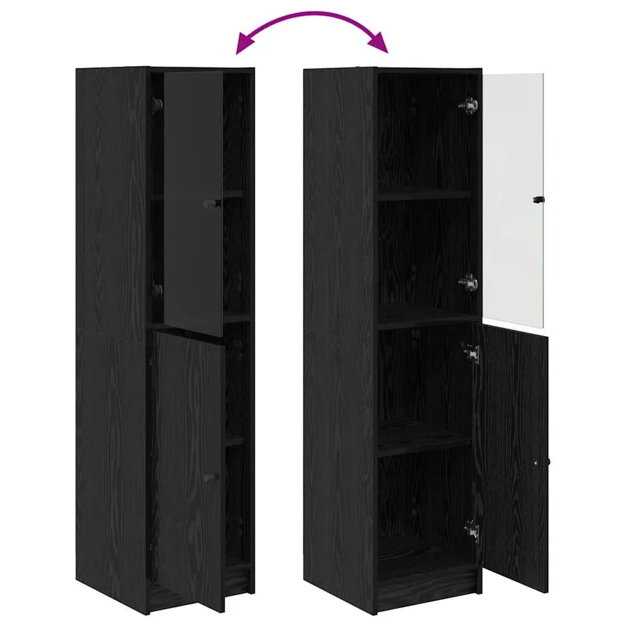 Haut Armoire Chêne noir 35 x 37 x 142 cm Bois d'ingénierie - 11