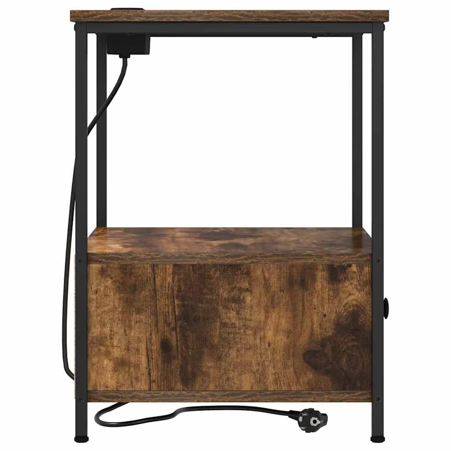 Cabinet de chevet Chêne fumé 42 x 41 x 56 cm Bois d'ingénierie - 7