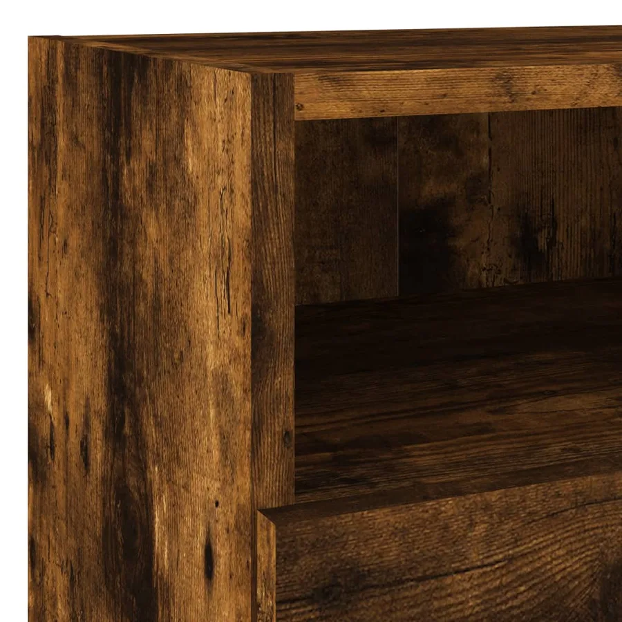 Meuble TV mural chêne fumé 40x30x30 cm bois d'ingénierie - 10