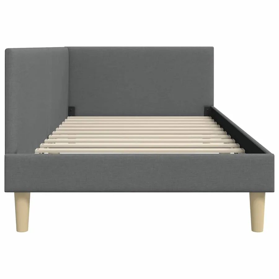 Cadre de lit d'angle avec tête de lit Gris foncé 90 cm x 190 cm - 6
