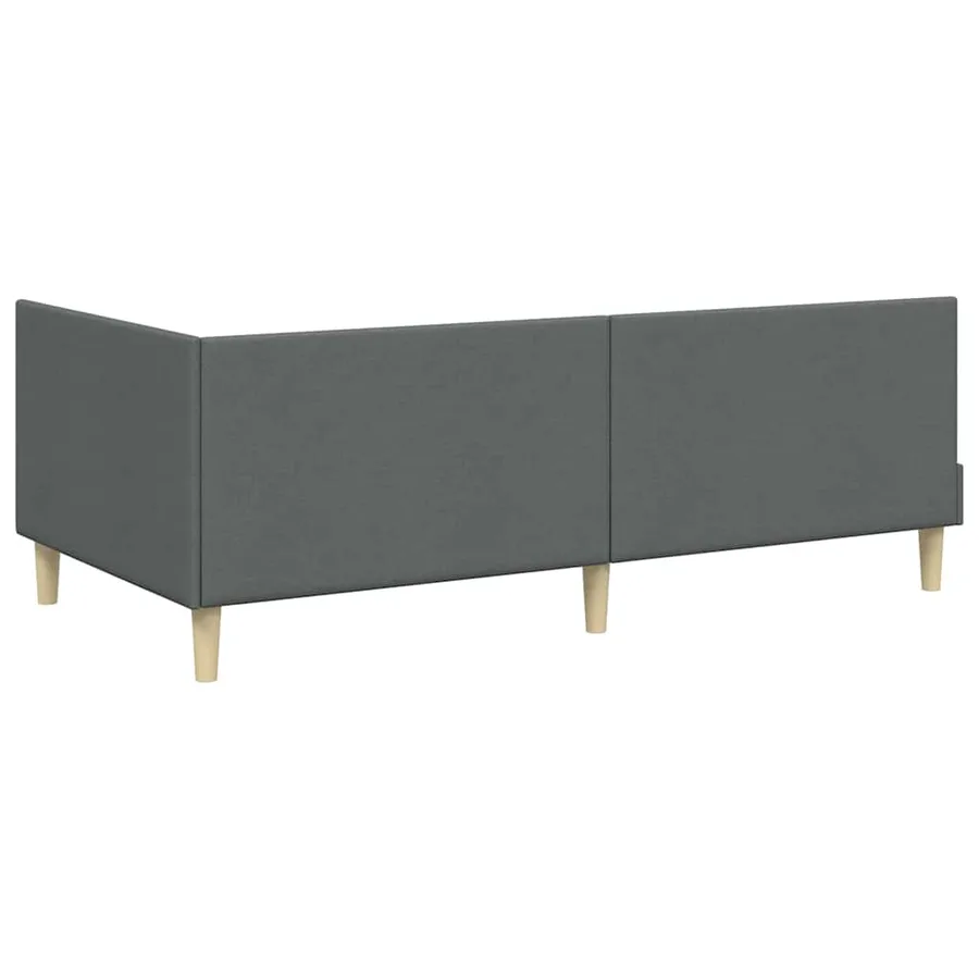 Cadre de lit d'angle avec tête de lit Gris foncé 90 cm x 190 cm - 7