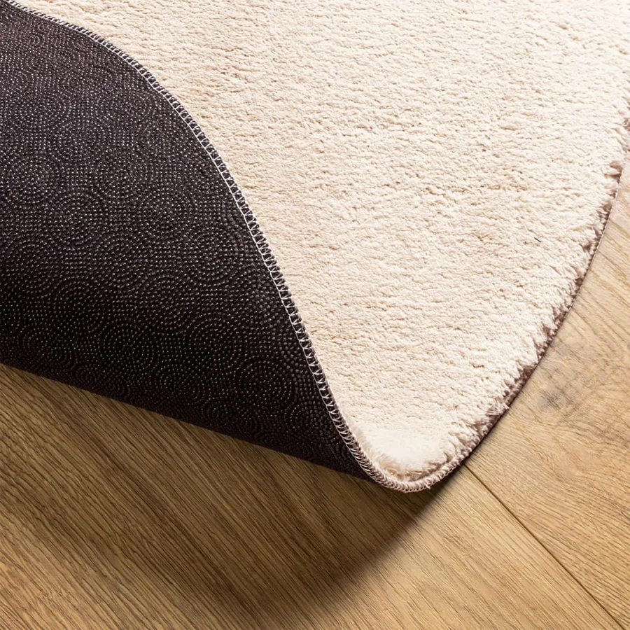 Tapis HUARTE à poils courts doux et lavable beige Ø 160 cm - 5