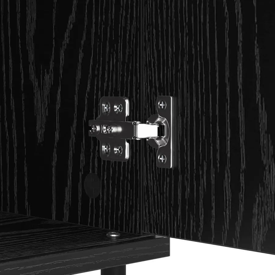 Buffet Chêne noir 60 x 35 x 70 cm Bois d'ingénierie et fer - 10