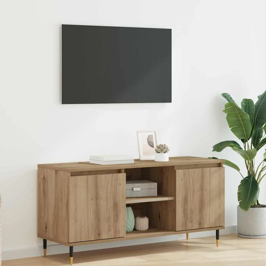 Meuble TV 104 x 35 x 50 cm Chêne artisanal Bois d'ingénierie