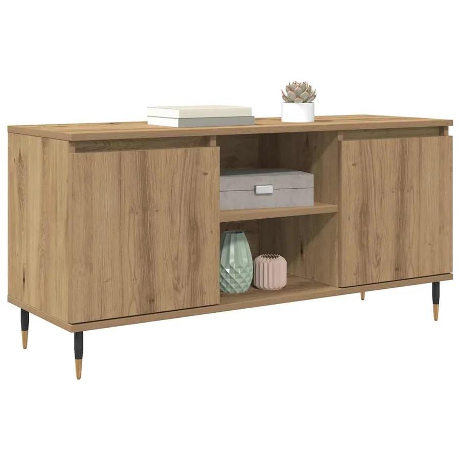 Meuble TV 104 x 35 x 50 cm Chêne artisanal Bois d'ingénierie - 3