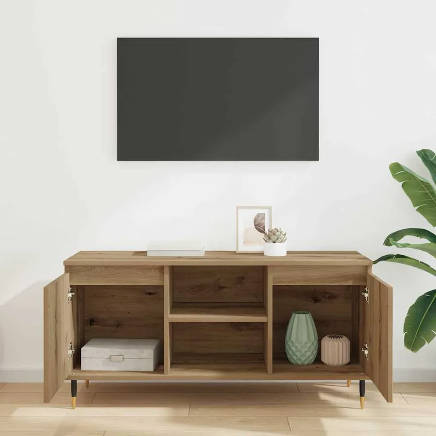 Meuble TV 104 x 35 x 50 cm Chêne artisanal Bois d'ingénierie - 4
