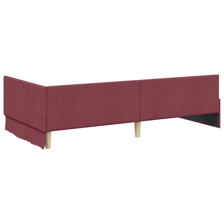 Cadre de lit d'angle avec matelas Autre 2 pcs Rouge tissu - 9
